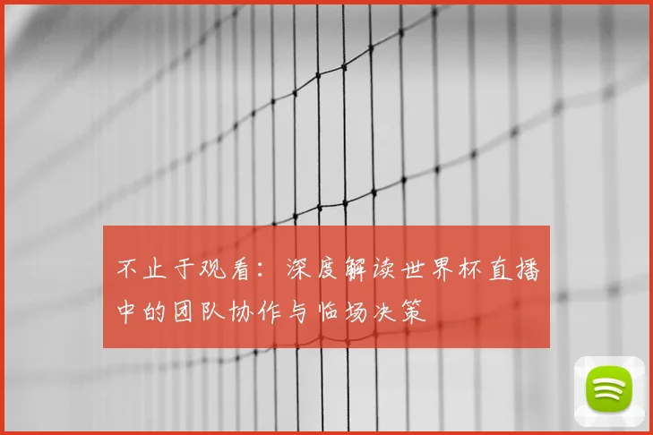 不止于观看:深度解读世界杯直播中的团队协作与临场决策
